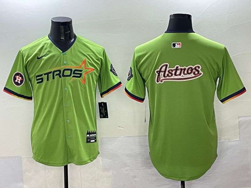 Men Houston Astros Blank Green three generations Joint Name 2025 Nike MLB Jersey style 18->chicago white sox->MLB Jersey